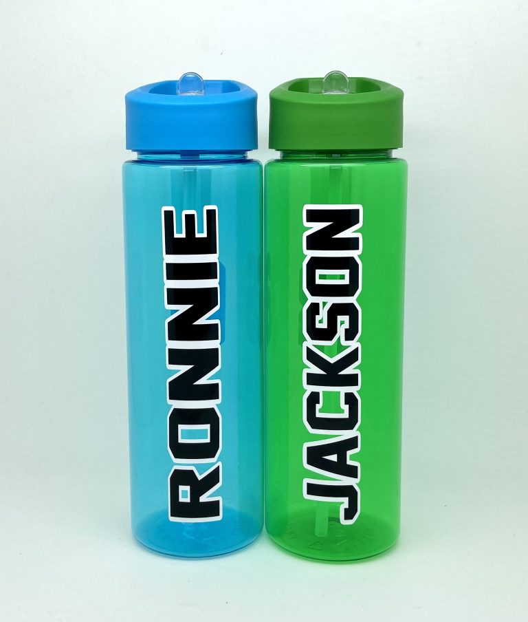 700 ml Flip Top Straw Bottle with Football Name And Number Name It